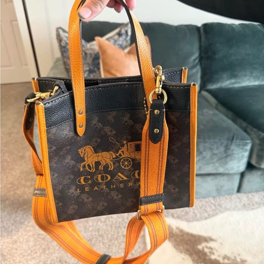 Coach Black and Orange Signature Tote